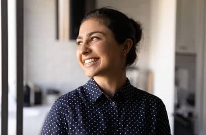 woman smiling