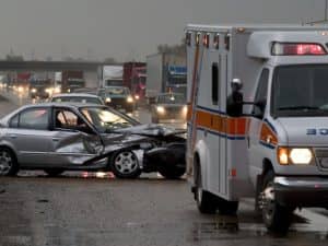 fatal car accident and ambulance